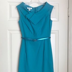 Flattering teal cocktail dress